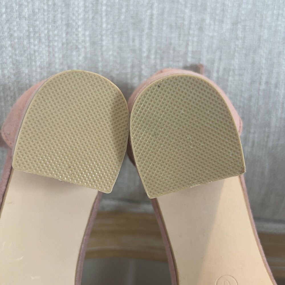 Allegra K Ankle Strap Block Low Heel Sandal Women's 6 Light Pink Wedding Summer - Picture 12 of 12